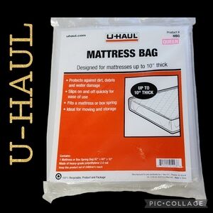 MATTRESS or Box Spring Cover Bag UHAUL Queen Size Keeps Large Items Clean